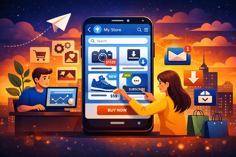 Storefront catalog inside Telegram